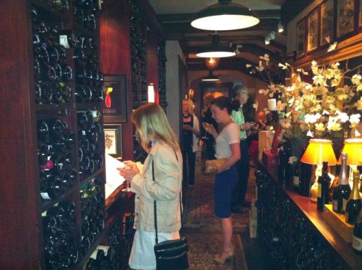 Checking out the wine cellar